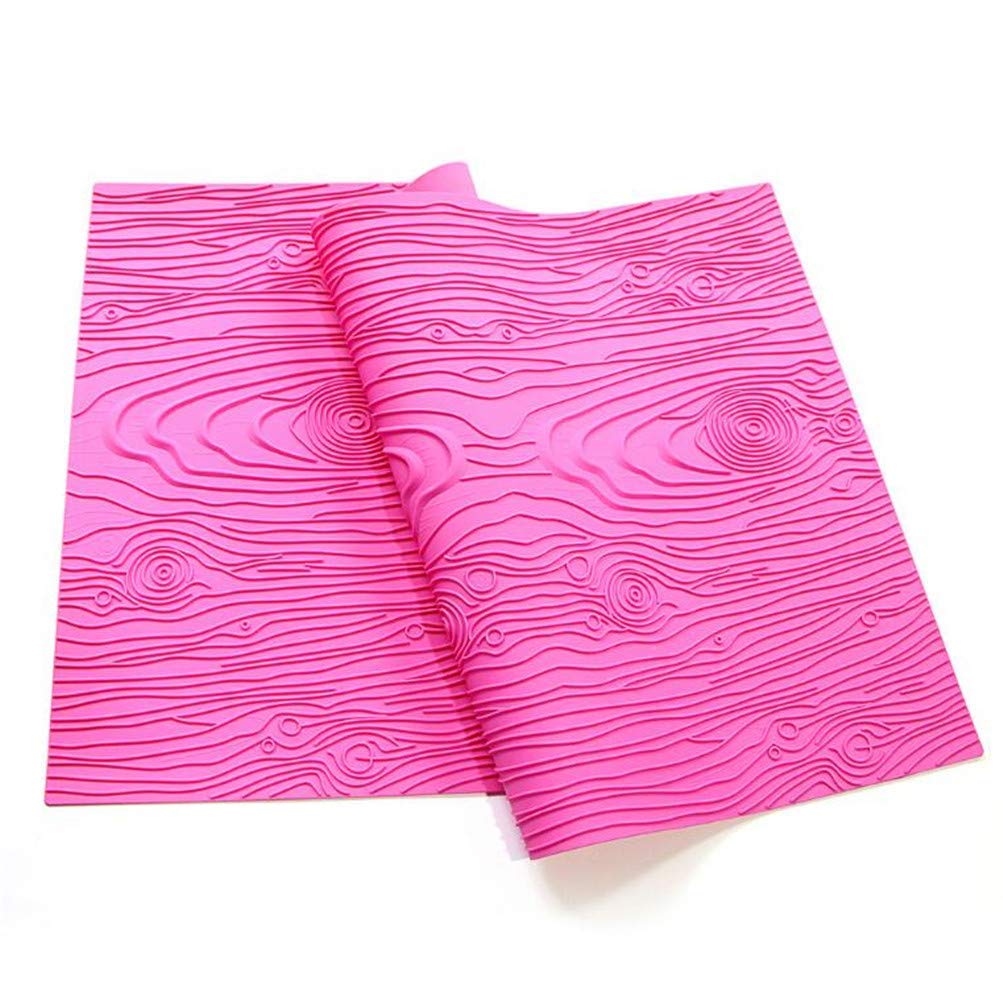Valink Pink 3D Tree Bark Texture Cake Lace Mat,Silicone Lace Mold,Sugarcraft Fondant Mold Cake Lace Impression Mat,Cupcake Baking Border Decoration Tool Mould, Cake Edge Lace Pad, Diy Baking Molds (Pink)