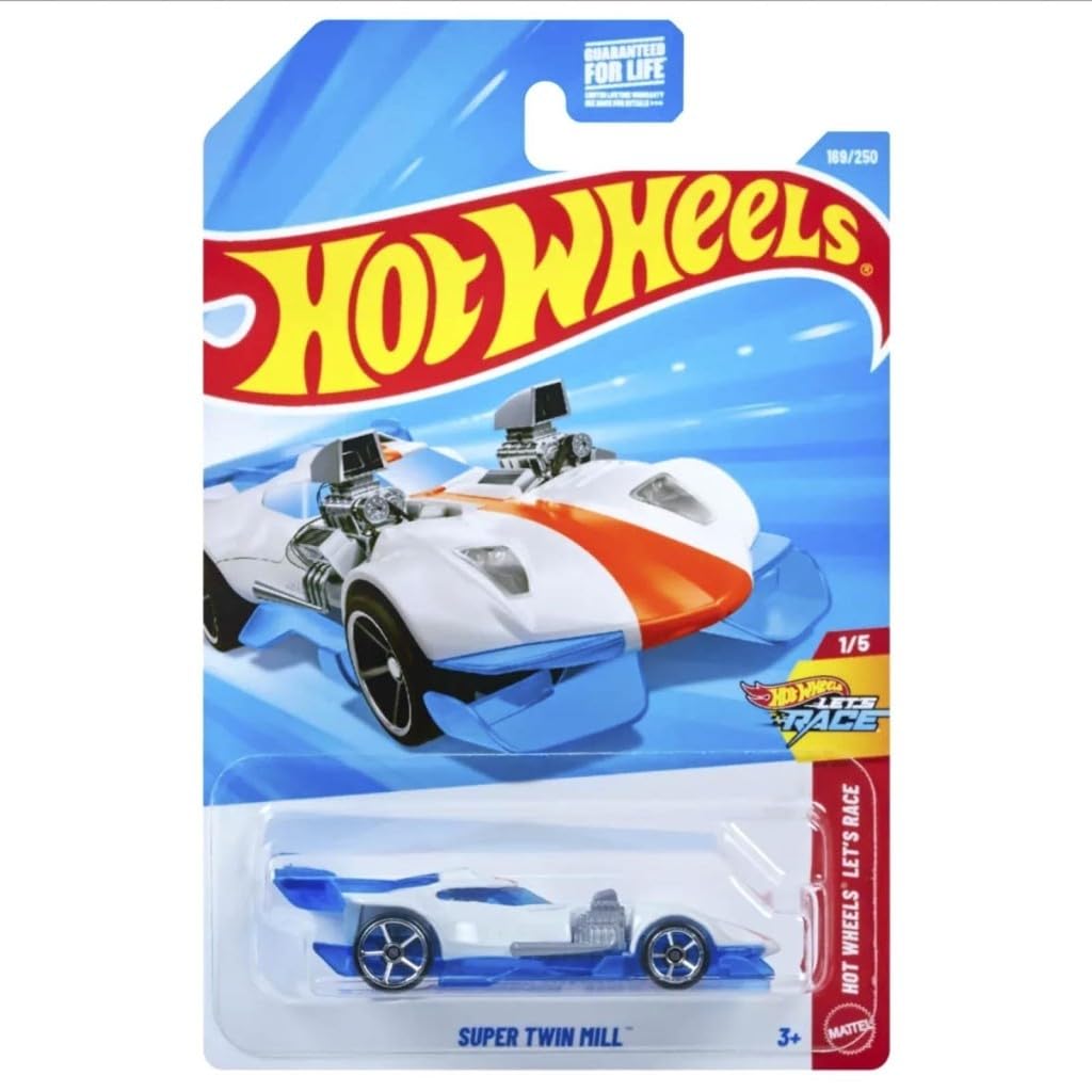 Hot Wheels - Super Twin Mill - HW Let's Race 1/5 - JJK13 - Short Card - Blanc - Mattel 2026 (169/250) - Modèle Fantaisie Futuriste - 1:64