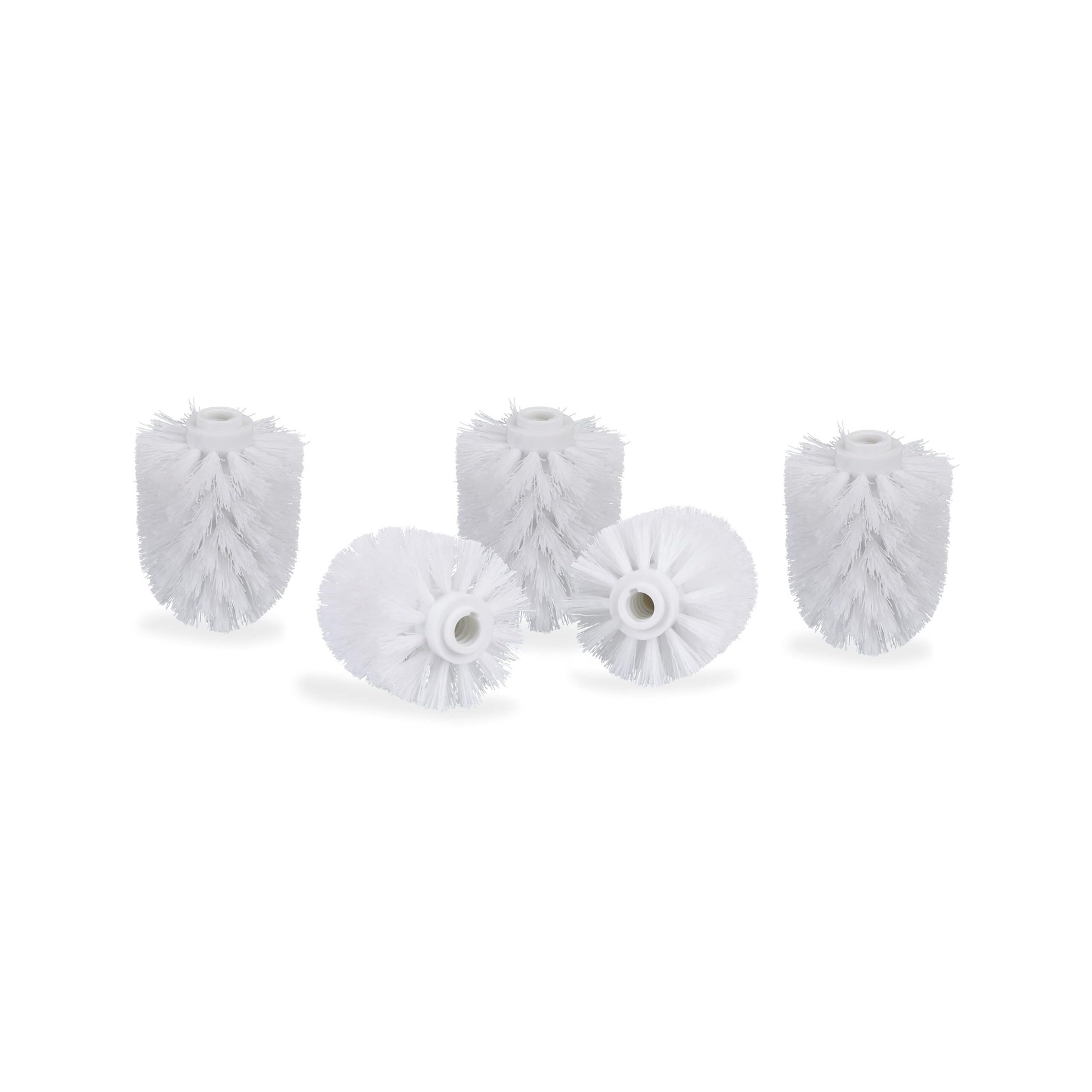 40 Recambios Escobilla de Baño, Set de Cabezales Repuesto WC, Plástico, Rosca 12 mm, ⌀ 7 cm, Blanco