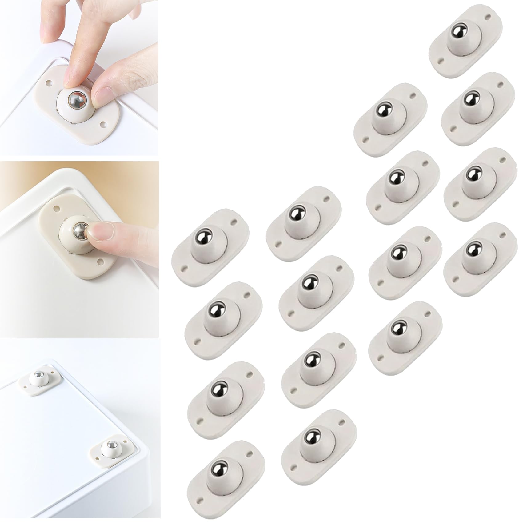 Beyonddraw 20pcs Stainless Steel Paste Universal Wheels - Mini 360° Swivel Casters For Furniture & Storage Boxes - View #8