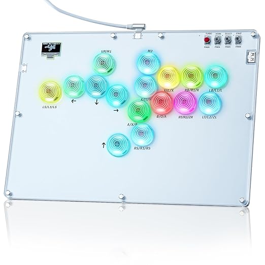 TiMOVO Haute42 Arcade Stick with Turbo Function, Custom RGB, Leverless 16 Key All-Button Controller for Switch/PC/PS4/PS3/Steam Deck, Arcade Fight Stick Game Keyboard Support Hot Swap, SOCD, DIY
