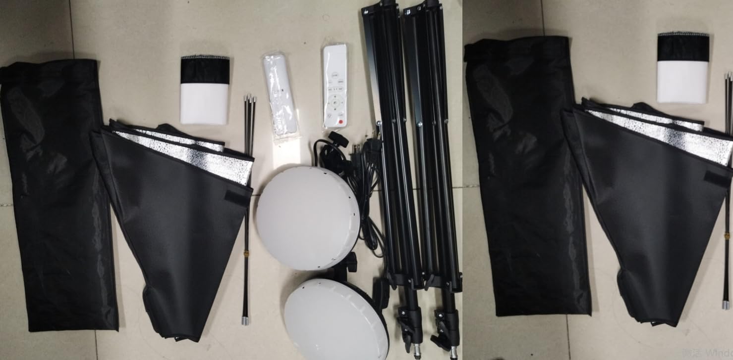 Andoer Softbox zestaw do studia fotograficznego, oświetlenie softbox 2 x 50 x 70 cm z 2 x 80 W, dwukolorowe światło wideo LED, 2 x statyw świetlny, 2 x pilot zdalnego sterowania do fotografii