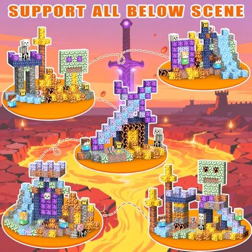 SSAWER Magnetic Blocks, 100PCS Toys Building Cube Birthday Gifts for Kids - 2