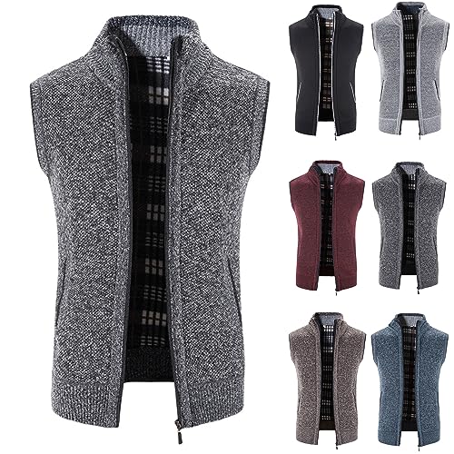 Men's Knitted Sweater Vest Slim Fit Sleeveless Sweaters Waistcoat Classic Business Knitwear Jumpers Gilet Sports Tops4