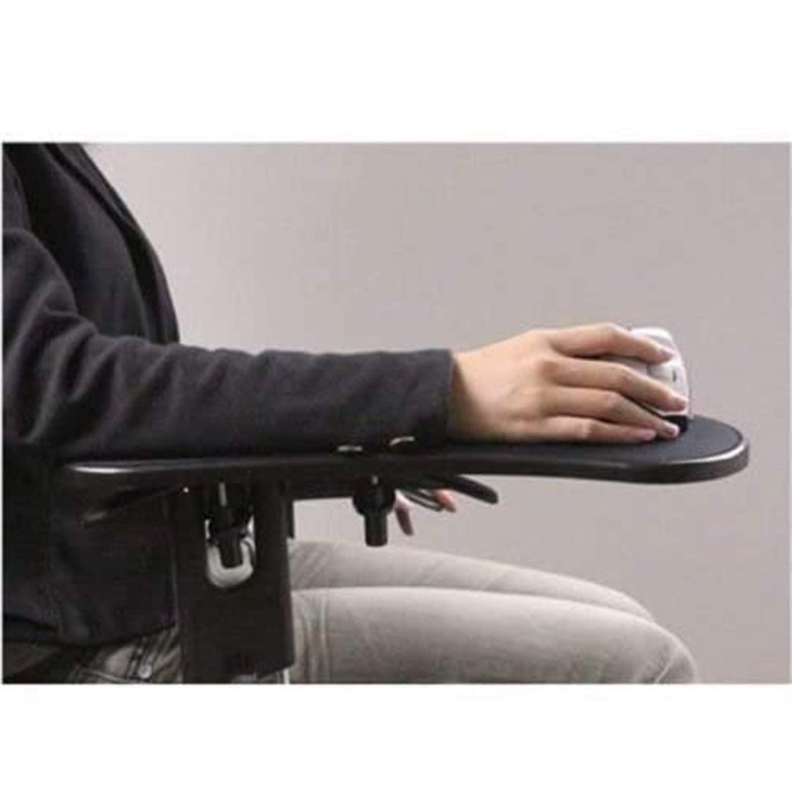 Accoudoir Ergonomique Ordinateur - Support Bras/Poignet - Réglable 180° - Pour Bureau Ou Chaise - Noir
