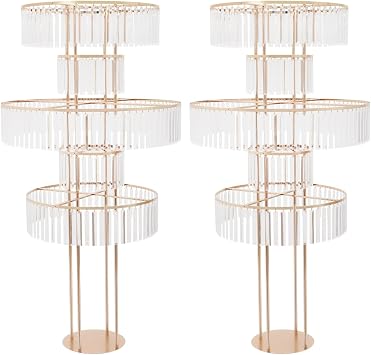Crystal Vases for Centerpieces, 5-tier Elegant Centerpieces Flower Stand