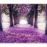 murando Fototapete Weg 350x256 cm Vlies Tapeten Wandtapete XXL Moderne Wanddeko Design Wand Dekoration Wohnzimmer Schlafzimmer Büro Flur Blumen Bäume Allee violett c-A-0031-a-c