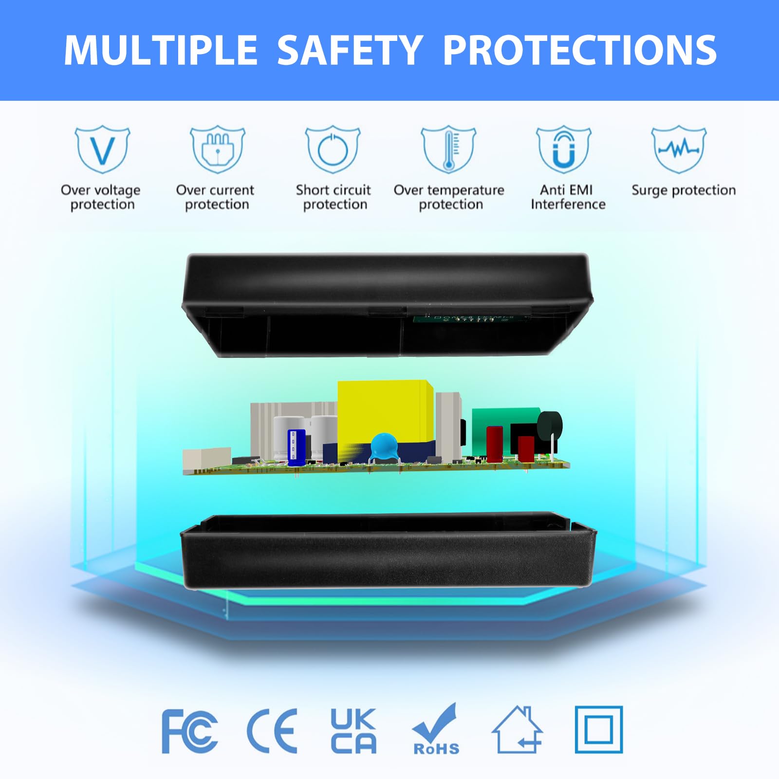 Fuente de alimentación universal CA/CC, adaptador de corriente universal de 5-24 V 60 W con 8 puntas, 100-240 V CA a CC 5 V 9 V 12 V 15 V 18 V 20 V 21 V 24 V 3 A máximo, transformador de fuente de