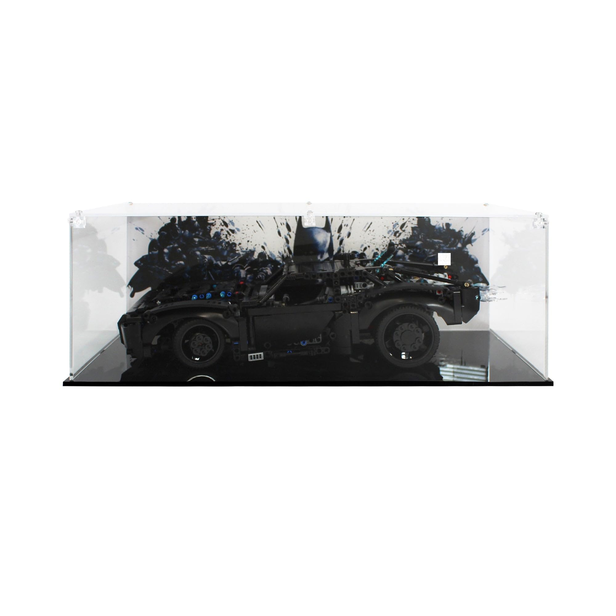 Plexico Black/Light Display Case Compatible With Lego 42127 The Batman - Batmobile - (Print 2 Back Panel)