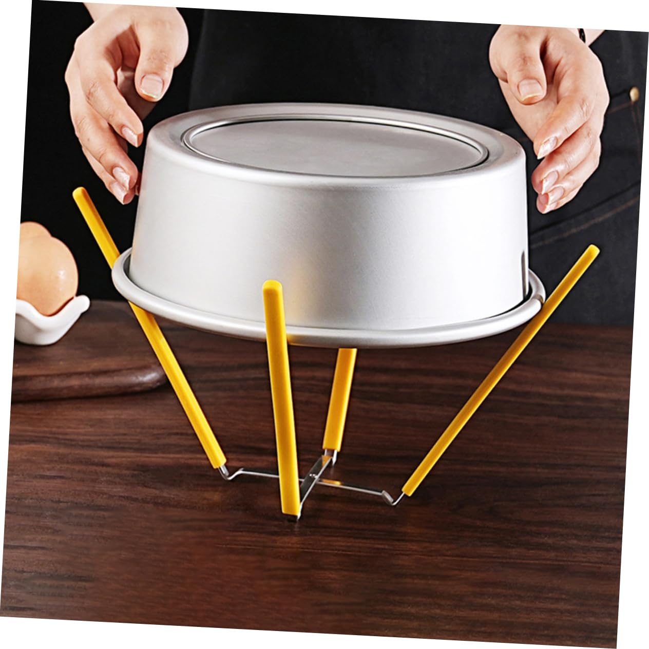 Rejilla para Enfriar Pasteles de Chifón de Acero Inoxidable y Silicona, Plegable Diseño de Cuatro Patas Antideslizante, 2 Piezas para Hornear y Enfriar