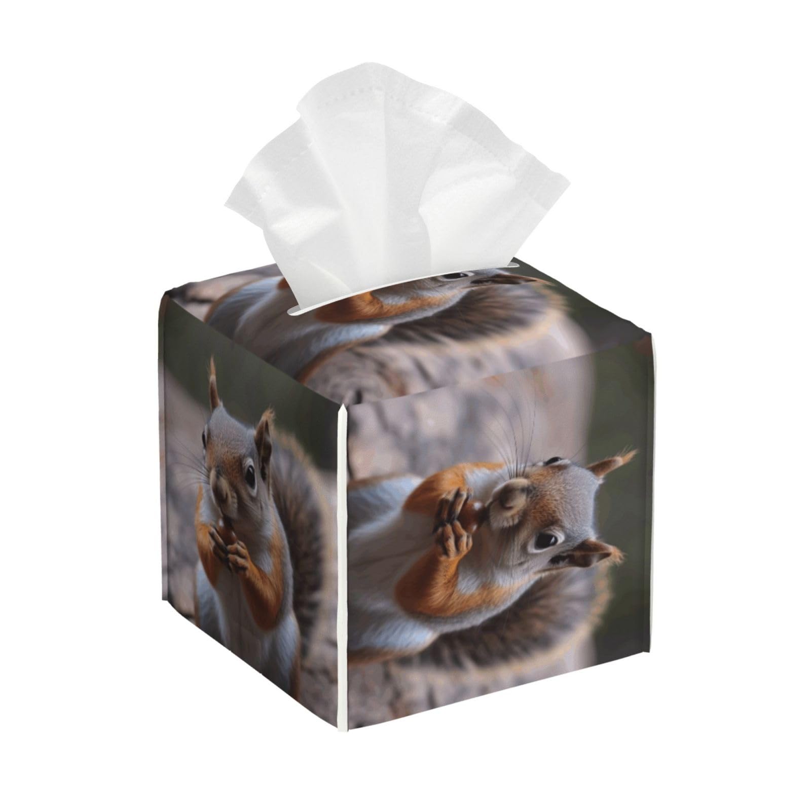 Cute Squirrel Tissue Box Cover Square Cube Boxes