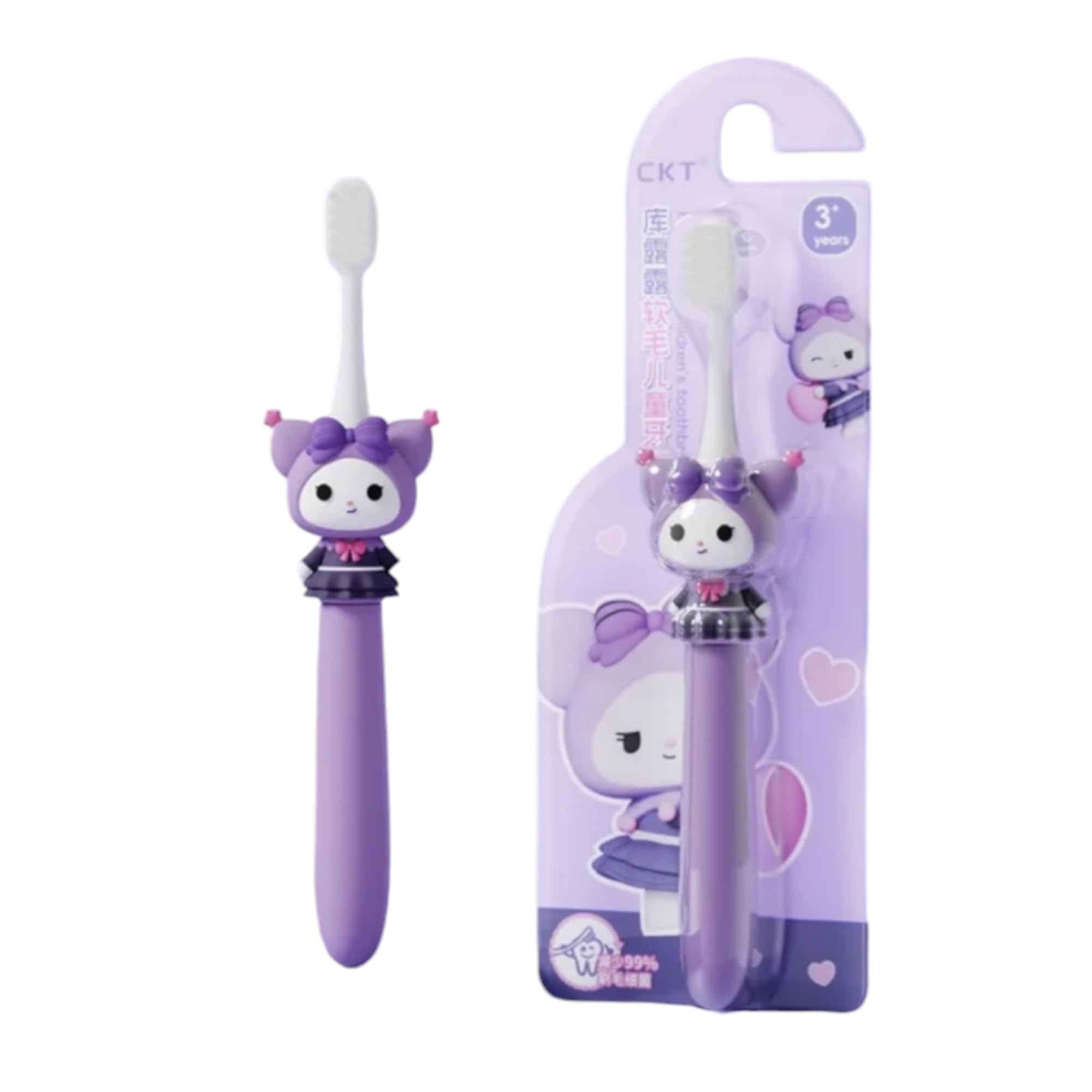 LIGHTER HOUSE Children Soft-bristled Toothbrush Cartoon KUROMI Soft Bristle Kids Oral Health Care 2-12 Years Old (02 Pcs Pack)-image-8