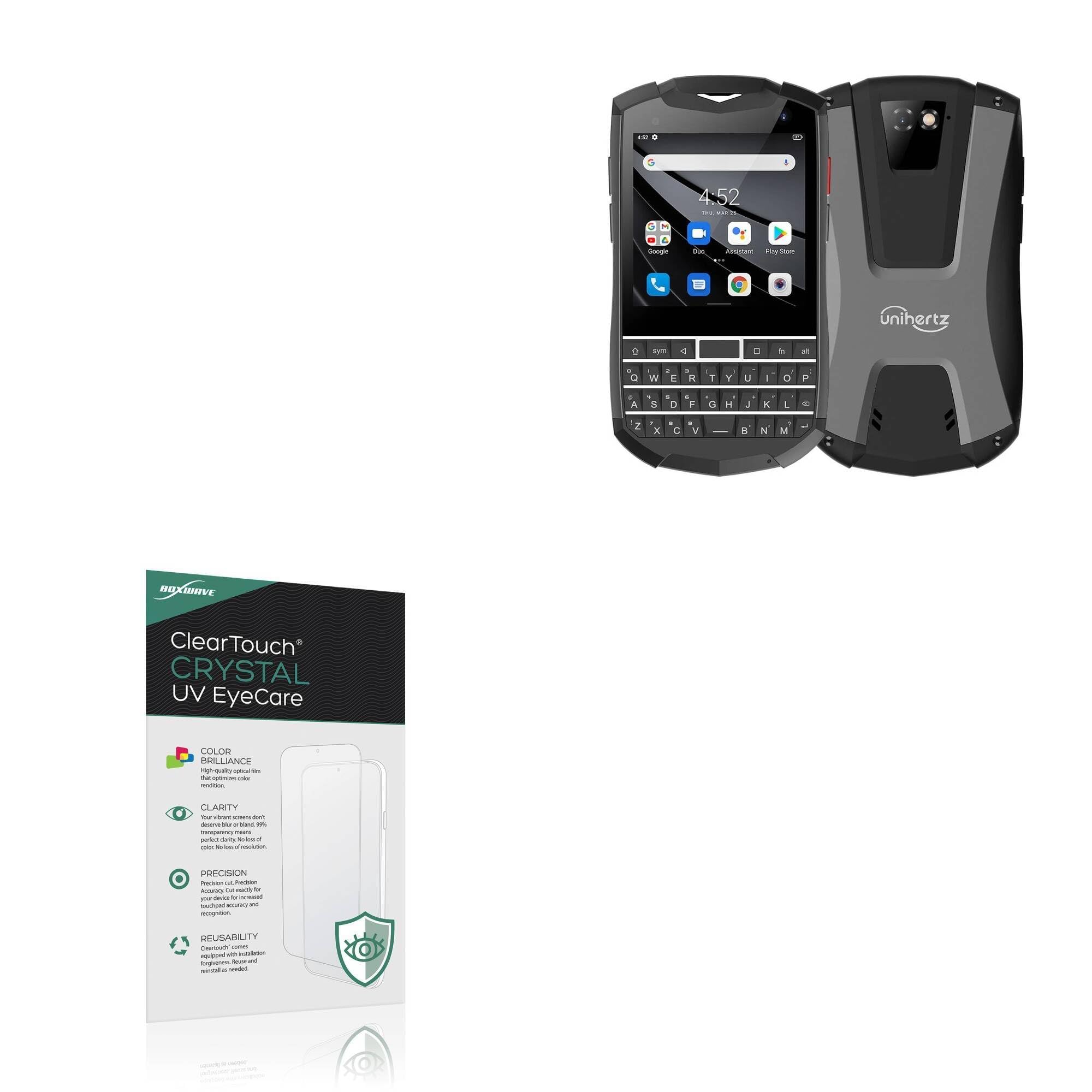 BoxWave Screen Protector Compatible With Unihertz Titan Pocket - ClearTouch Crystal Anti-UV EyeCare (2-Pack), Filters out Harmful Blue Light Reduce Fatigue