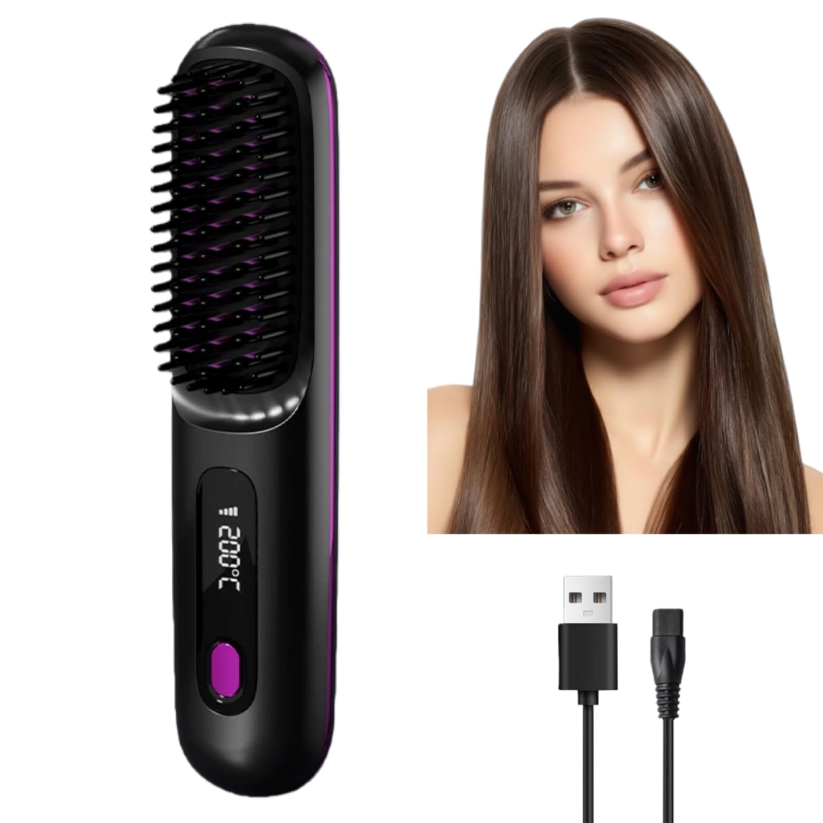 Viveluxe AirLiss | Obtenez des cheveux magnifiques de salon en quelques minutes chaque jour Fer à lisser sans fil, Lisseur à cheveux avec technologie ionique, Rechargeable par USB