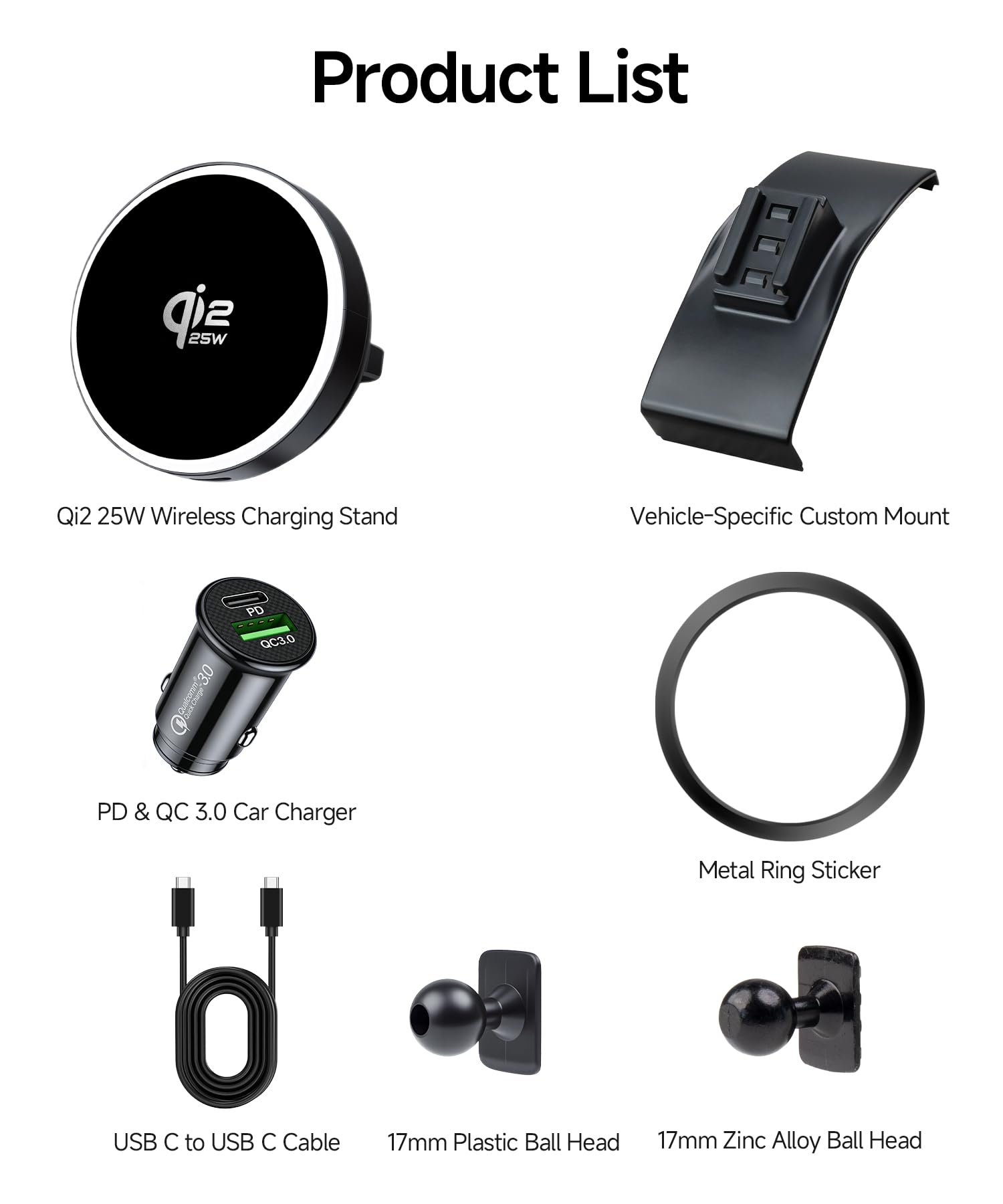 Qi2.2 Max 25W Fast Wireless Car Charger Phone Holder for 2014-2020 Audi A3 S3 RS3 Accessori, 360 ° Rotazione Phone Mount Compatibile con MagSafe, Il supporto del telefono cellulare non