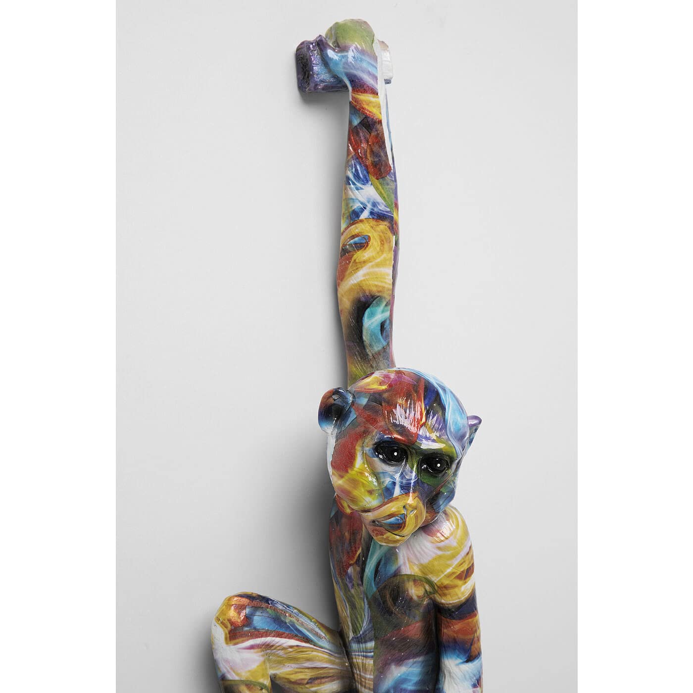 Kare Design Wandobjekt Hanging Ape, Bunt, AFFE, Tiermotiv, 17x67cm, Deko, Pop-Art, Accessoire, Wanddekoration, Wohnzimmer