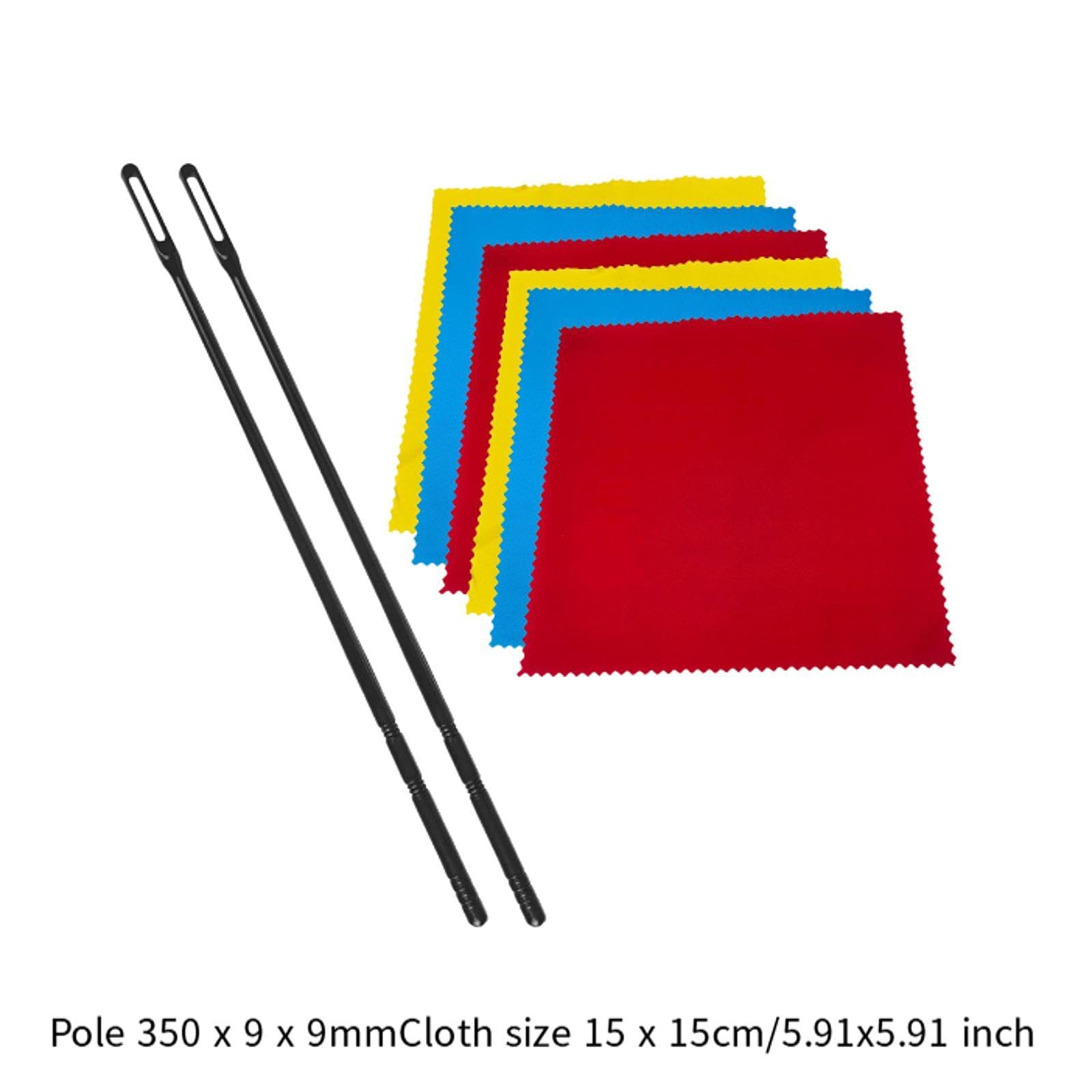 Colaxi Flute Cleaning Rod and Cloth,Flute Cleaner,Flute Cleaning Supplies Flute Accessories Flute Cleaning Kit Flute Polishing Cloth, 3 Color