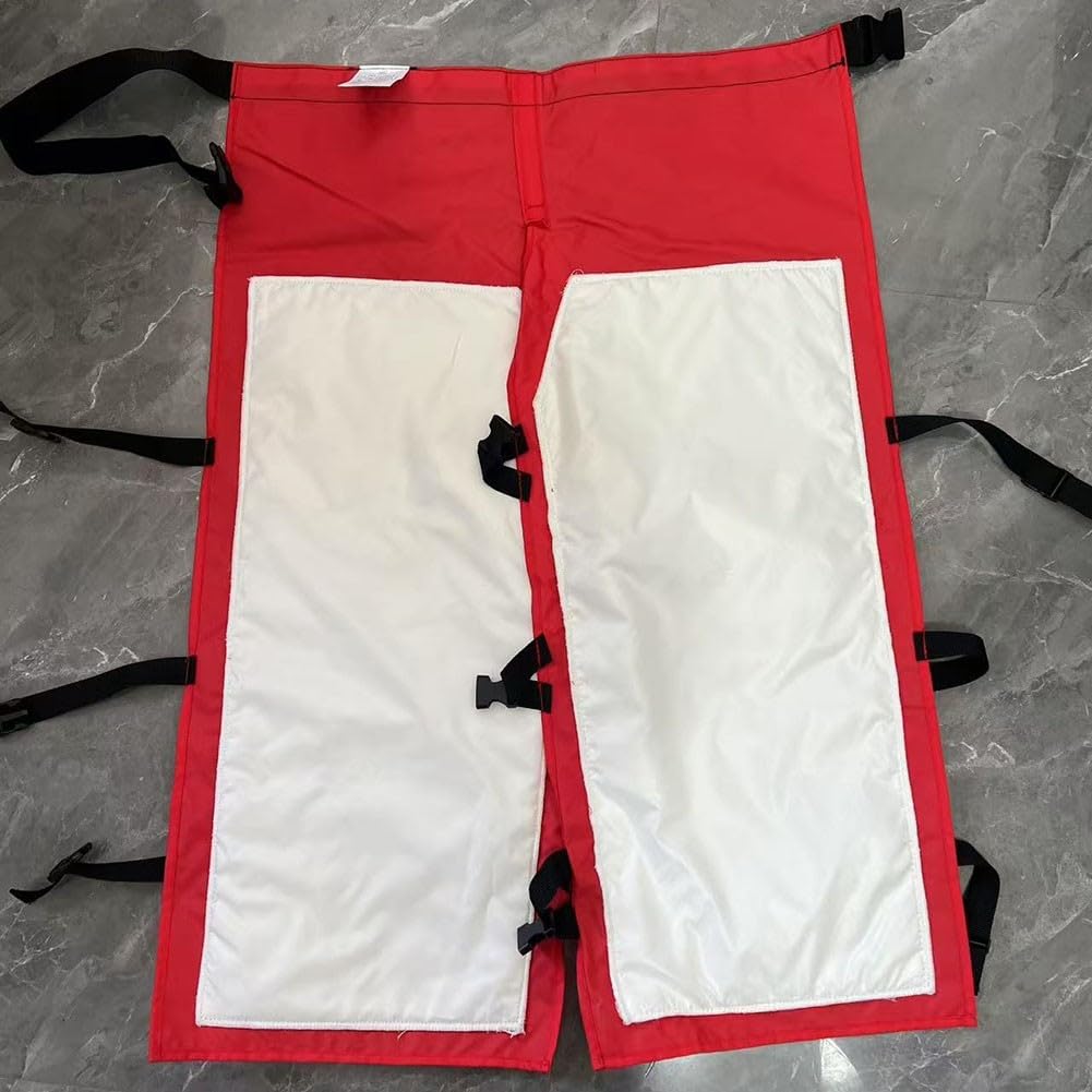 Delantal protector de motosierra diseñado para operadores de motosierra que requieren movilidad y seguridad a través de la integración de cinturón ajustable y correa de pierna