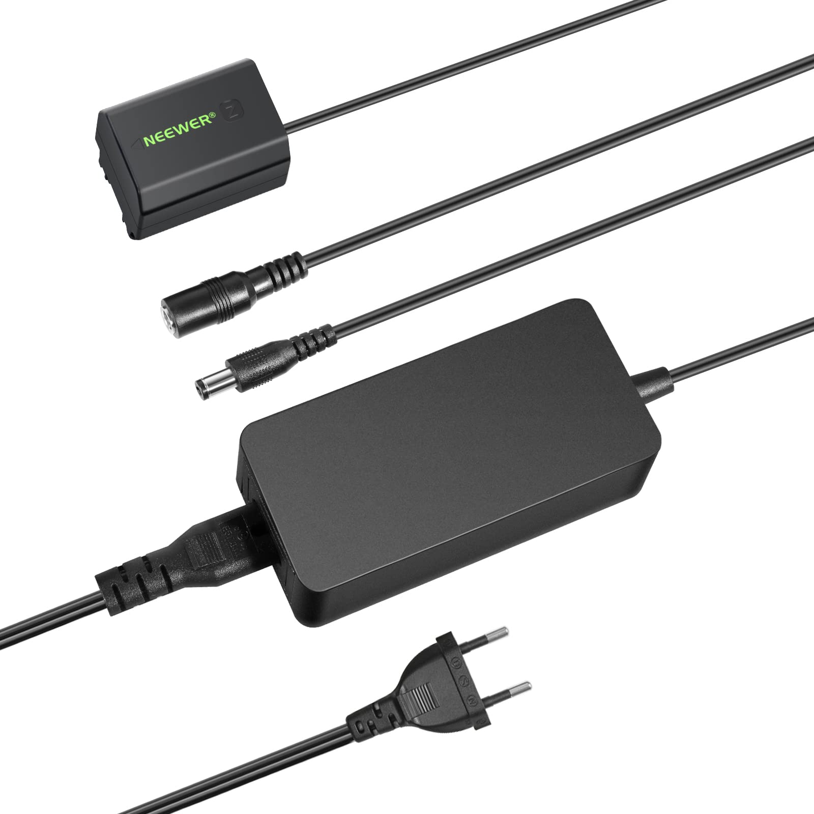 NEEWER NP-FZ100 Adaptateur d'alimentation AC et Coupleur DC Kit Chargeur de Batterie Factice Compatible avec Sony A9II, A6600, A9, A7R IV, A7S III, A7RIII, A7 III