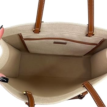 Tory Burch Blake Canvas Jumbo Tote, Natural Classic Cuoio