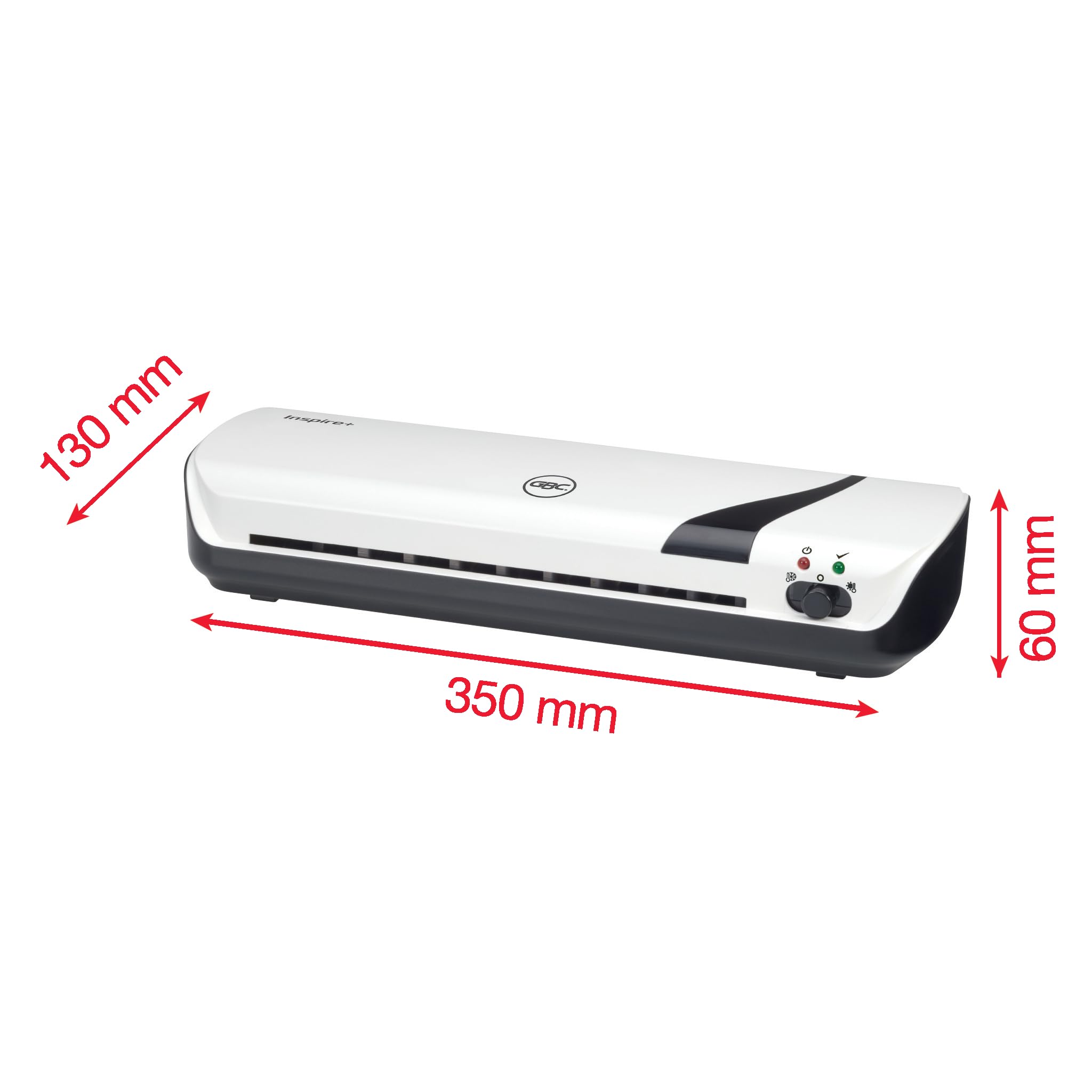 GBC Inspire+ Plastificatrice A4 con Tempo di Riscaldamento di 4 Minuti e Leva di Rilascio Anti-Inceppamento, Include una Confezione da 5 Pouch, Plastificazione a Caldo e a Freddo - Bianco (4410031)