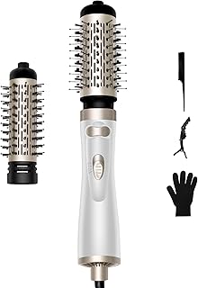 Rotating Hair Dryer Brush OKWRAP 3-in-1 Hair Dryer Brush 360° Rotating Hot Air Brush Hot Air Brush Set with 2 Brushes,Rotating Hair Styler Ionic Blow Volumizer, for Dry Hair,Curl Straighten Hair