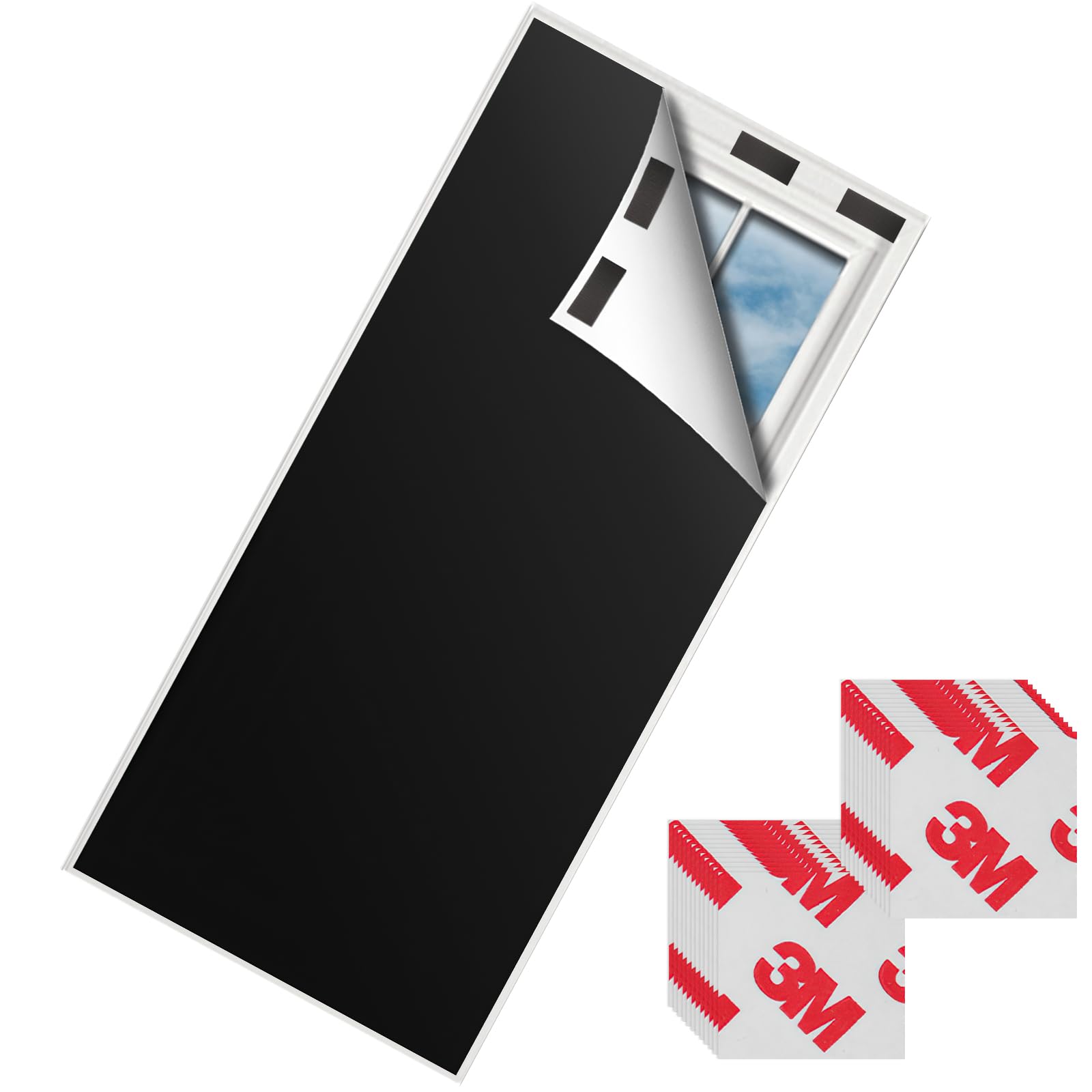 Wlleoaa Temporary Blackout Blinds, Magnetic Blackout Blinds Stick On 100X150CM, 100% Blackouts Blind Curtain