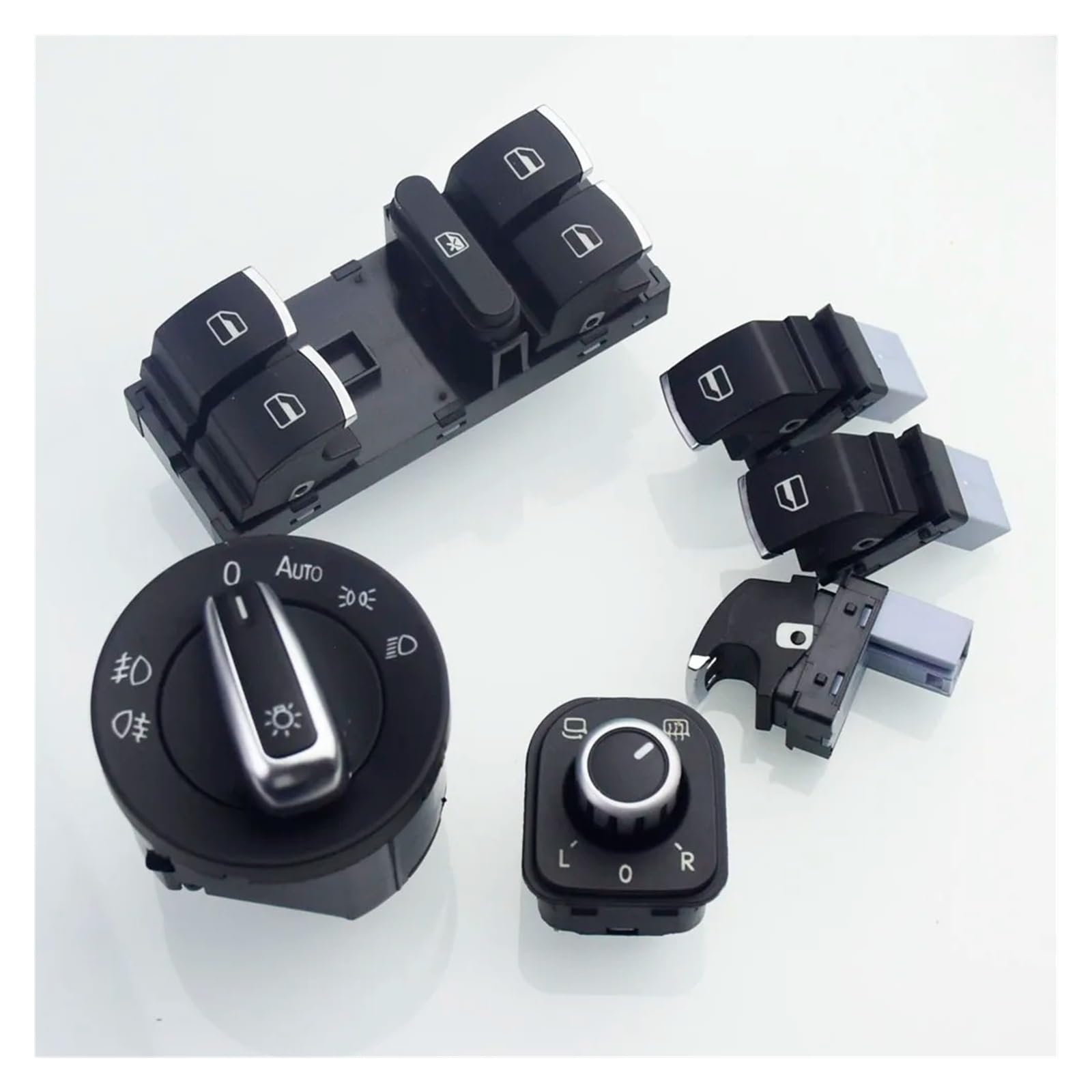 Per VW Per Passat B6 Per Tiguan 3C0962125B 5ND959565A 5ND941431B 8 Pz/lotto Finestra Faro Auto Specchio Portellone Carburante Interruttore Porta Pulsante Commutazione Specchietto Retrovisore(C)