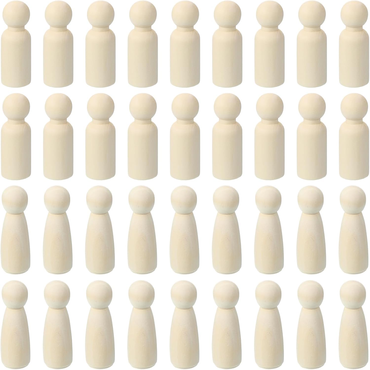 PATIKIL 2.95" Height Wooden Pegs Peoples, 36Pcs Wood Pegs People Unfinished Bodies Natural Wood Figures for Painting DIY Crafts Arts Graffiti