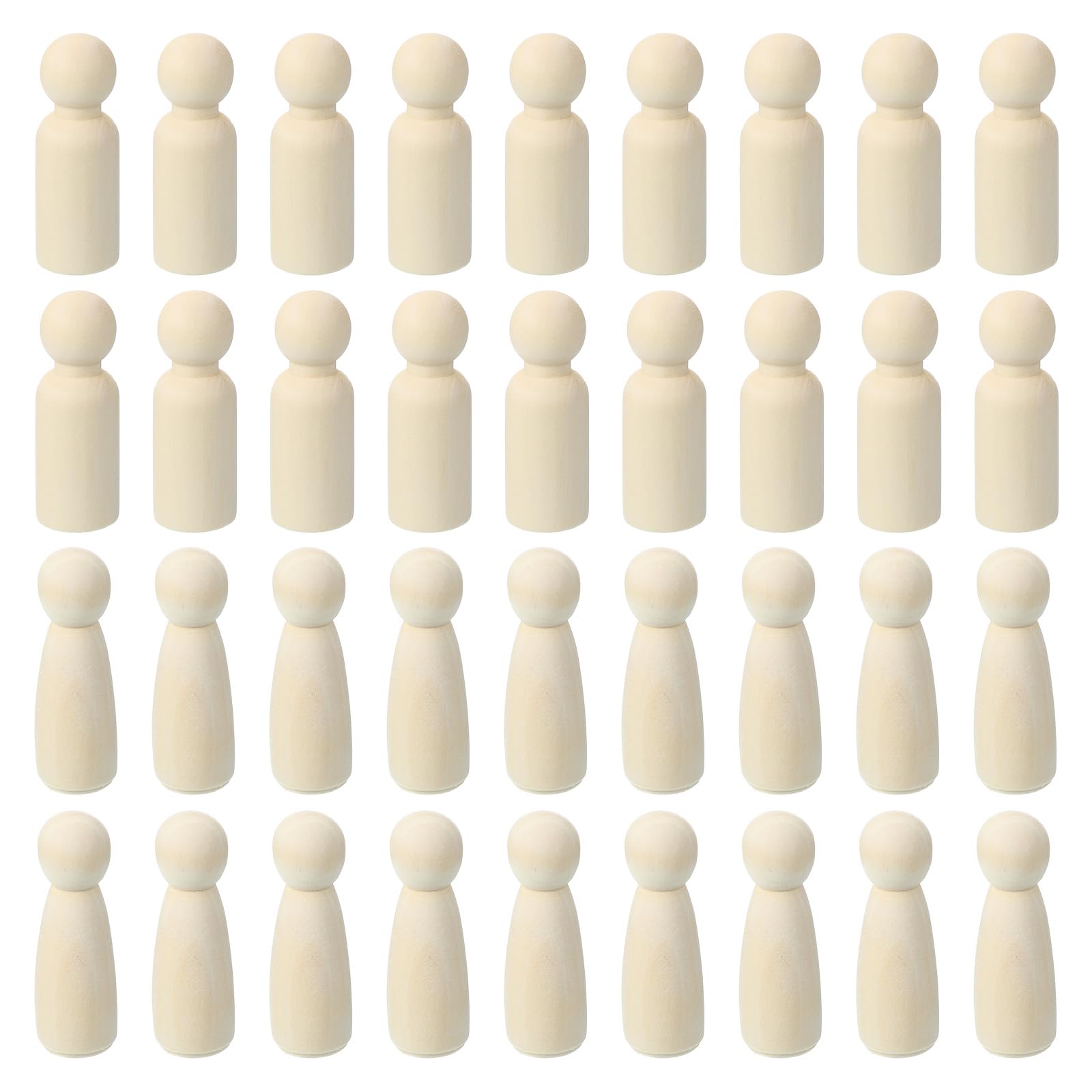 PATIKIL 2.95" Height Wooden Pegs Peoples