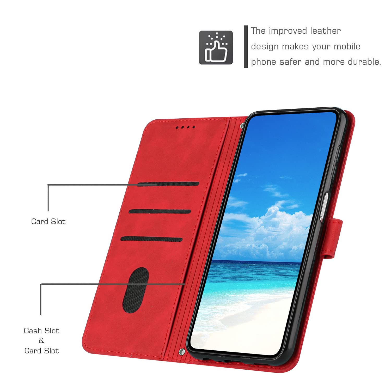 Etui na Samsung Galaxy A22 5G z łańcuszkiem, skórzane, ochronne, z klapką, magnetyczne, do dziewcząt, z łańcuszkiem, do zawieszenia na ścianie