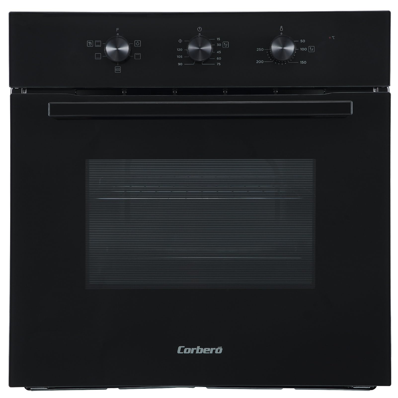 Corberó CCHM626N Konventioneller Ofen, 70 l, Hydrolyse und Dampfgarer, 2100 W, Doppelverglasung, Innenbeleuchtung, 59,5 x 57,5 x 59,5 cm, schwarzes Glas