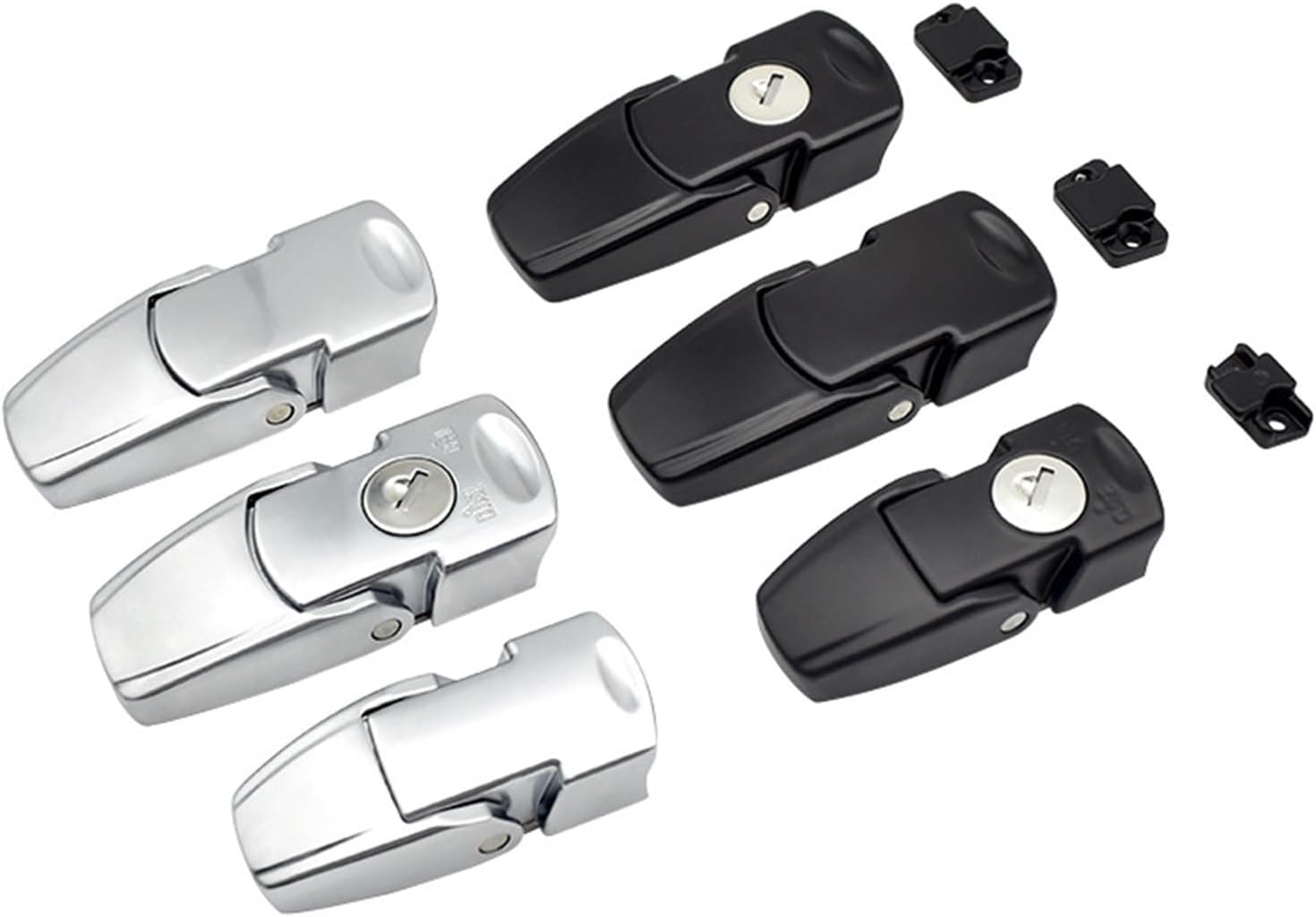 XK723 Cabinet Black Coated Metal Hasp Latch DK604 Security Toggle Lock with Two Keys 1Pcs(XK723-V7-1WS)