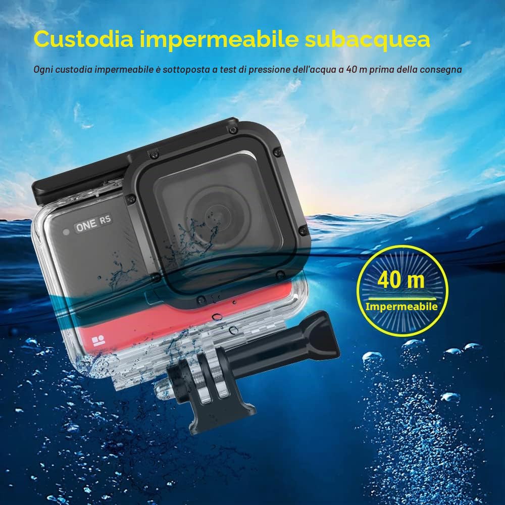 Custodia impermeabile per insta360 ONE RS 4K, custodia subacquea per action camera, copertura subacquea