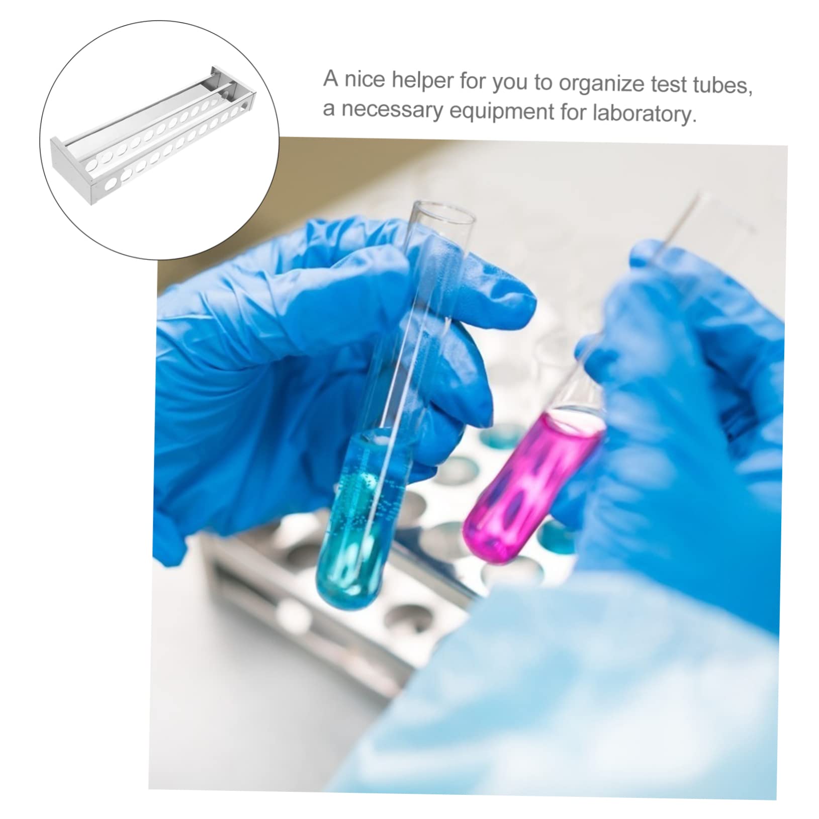 Hohopeti Gradilla Soporte Resistente y Versátil de Acero Inoxidable Tubos de Ensayo para Fácil de Guardar y Transportar para Laboratorio Uso Industrial