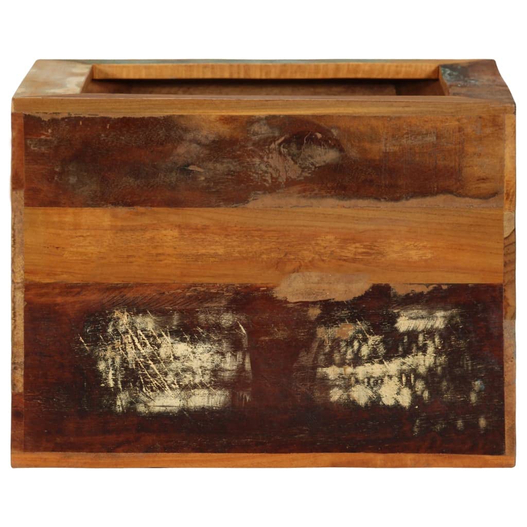Hocker aus Massivholz 40x30x40 cm Altholz Beistelltisch Rustikal Vintage Couchtisch mit Ablagefach Unikat Massivholzmöbel für Wohnzimmer und Schlafzimmer - Braun
