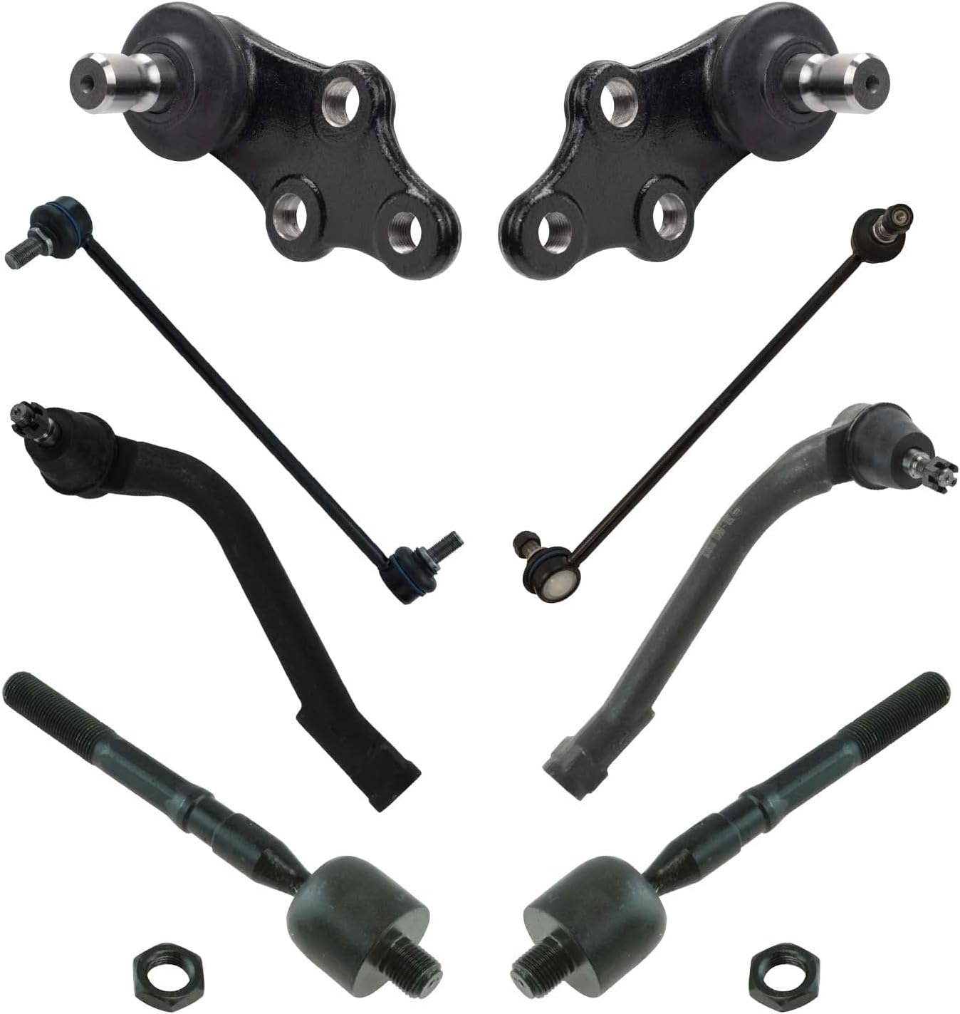 TRQ Front Steering & Suspension Kit Ball Joint Sway Bar Stabilizer Link Tie Rod Compatible with 2011-2013 Hyundai Sonata