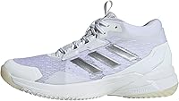 Adidas Women's Crazyflight 6 Mid Volleyball Shoes - Lightweight BOOST Cushioning, Ankle Support, White/Silver/Black Size 8