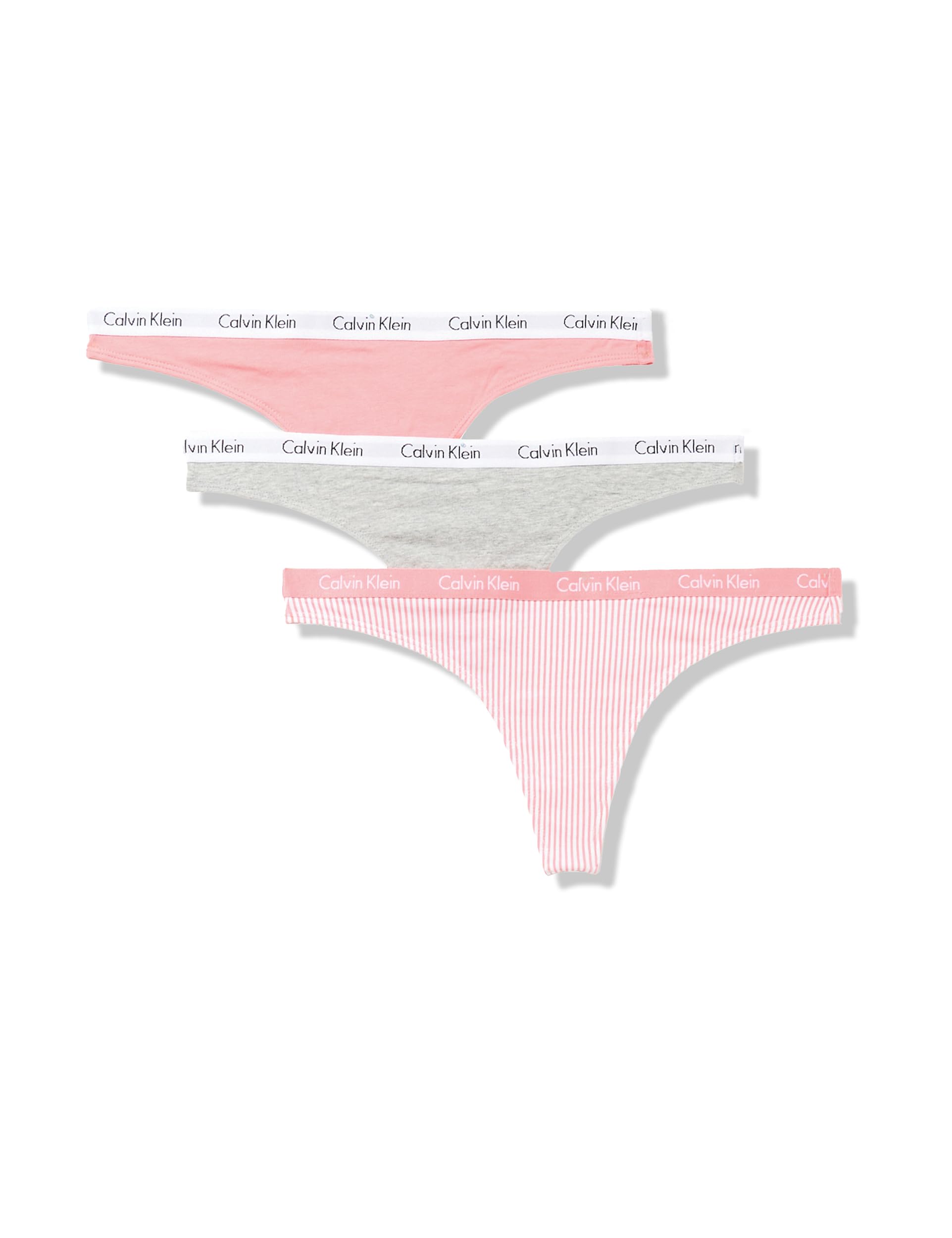 Calvin Klein Women's Carousel Logo Cotton Stretch Thong Panties, 3 Pack