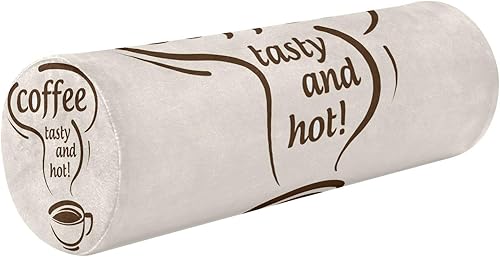 Yuiboo Coffee Tasty and Hot Bolster Pillows for Bed Orthopedic Neck Roll Pillow Small Round Pillow Cylinder Neck Pillow Cervical Neck Support Pillow