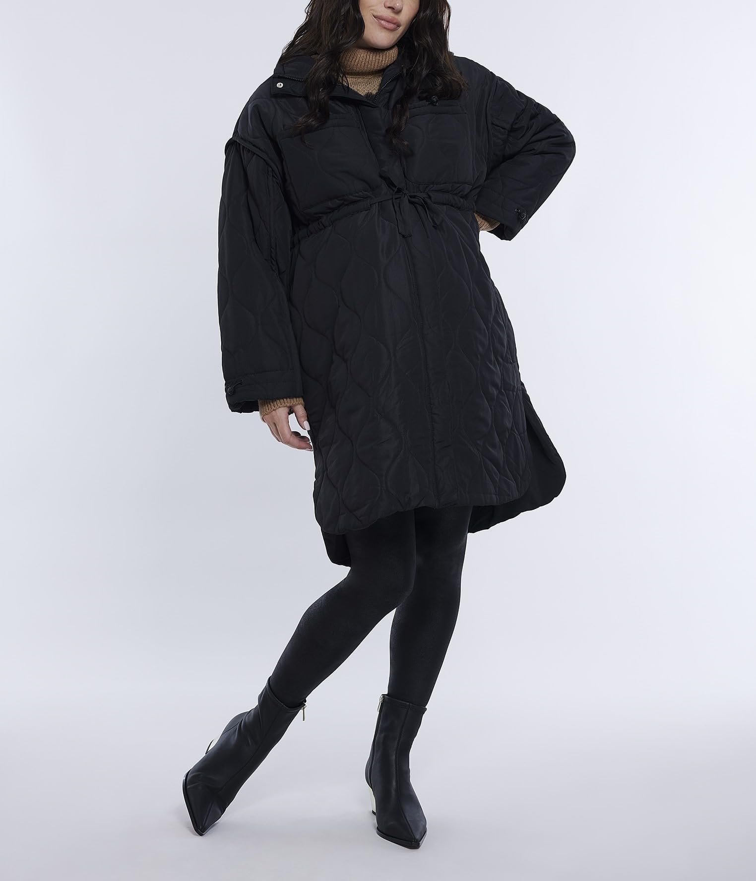 Motherhood Maternity Damen Quilted Pregnancy Long Puffer Jacket Jacke