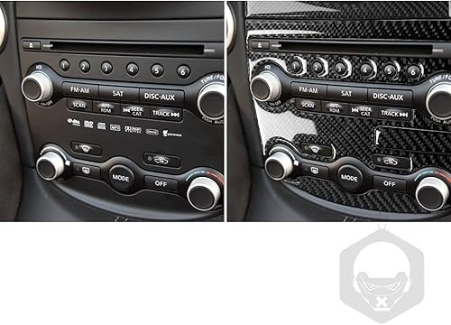 Miniatura 3 de NVCNX - Kit de calcomanías de fibra de carbono de fibra de carbono para consola de salpicadero de automóvil, interruptor de CA, CD, botón, marco,