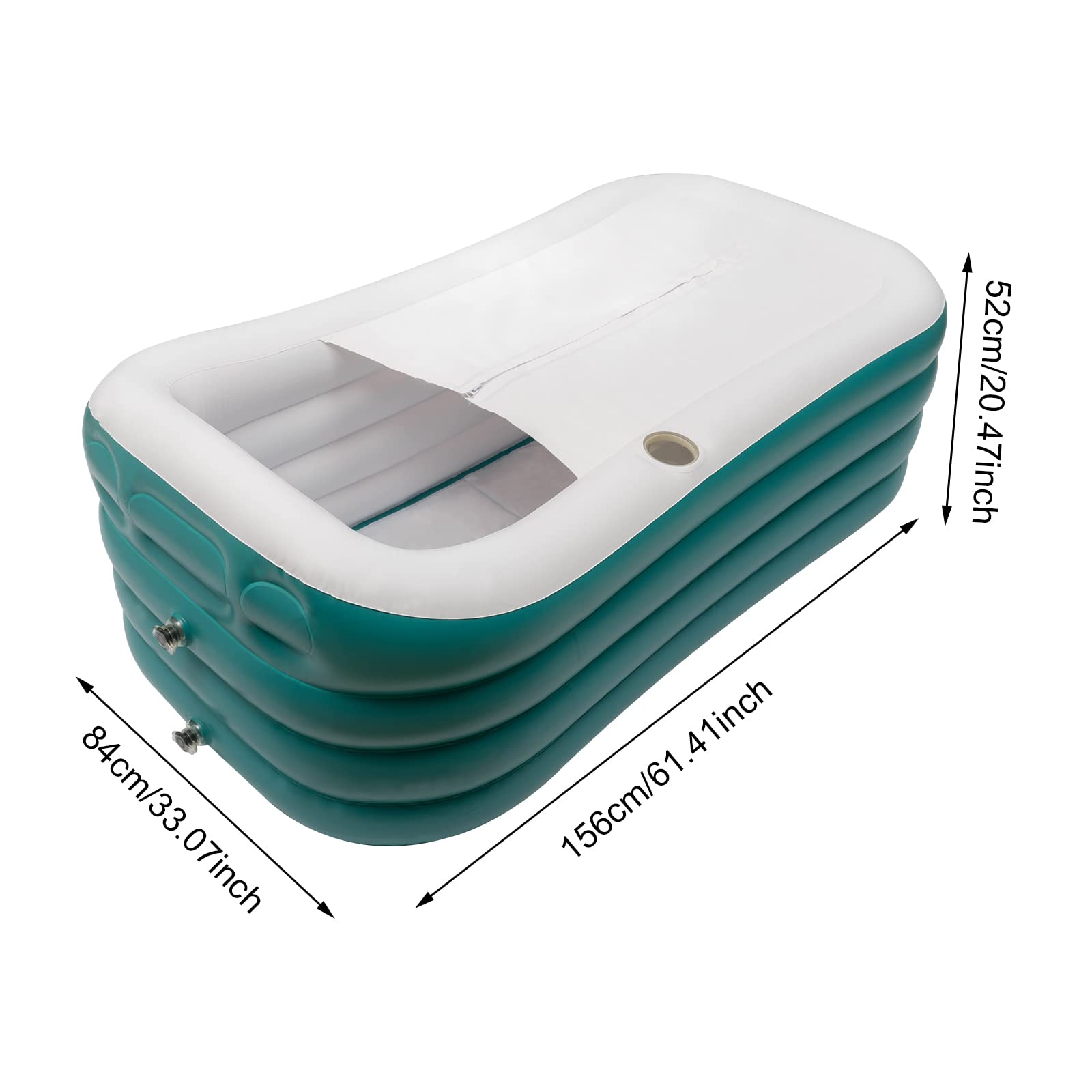 Aufblasbare Badewanne Erwachsene - 250L Faltbare Mobile Badewanne mit Elektropumpe, 360° Lsolierung und Schnellentwässerung, Foldable Bathtub für Spa, Balkon, Garten, 152×82×57 cm