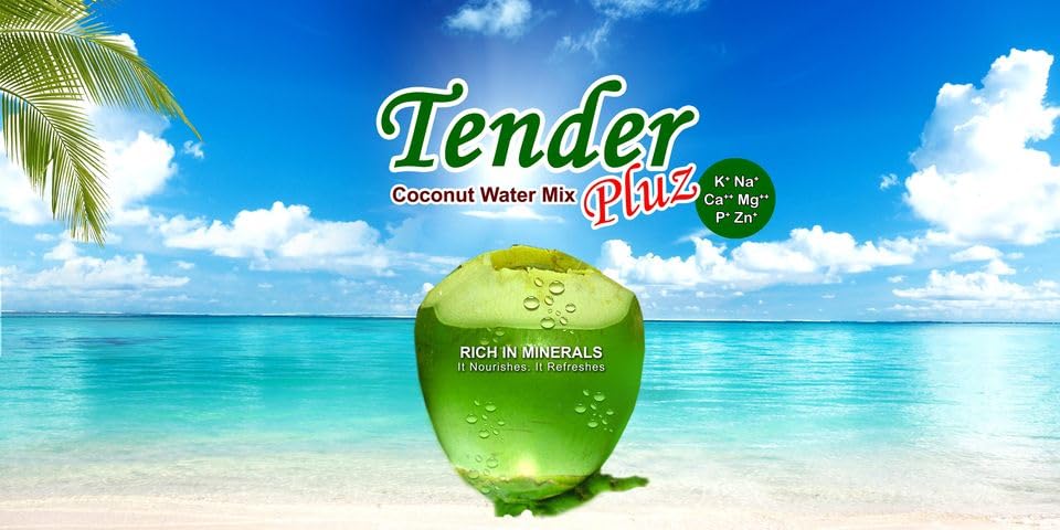 Image of Tender Pluz Coconut Water Mix | Get Refreshed Naturally | Nariyal Pani | No Preservatives, Artificals Colours & Flavours, Cholesterol | Makes 250ml per Sachet, 15g x 60 Sachets