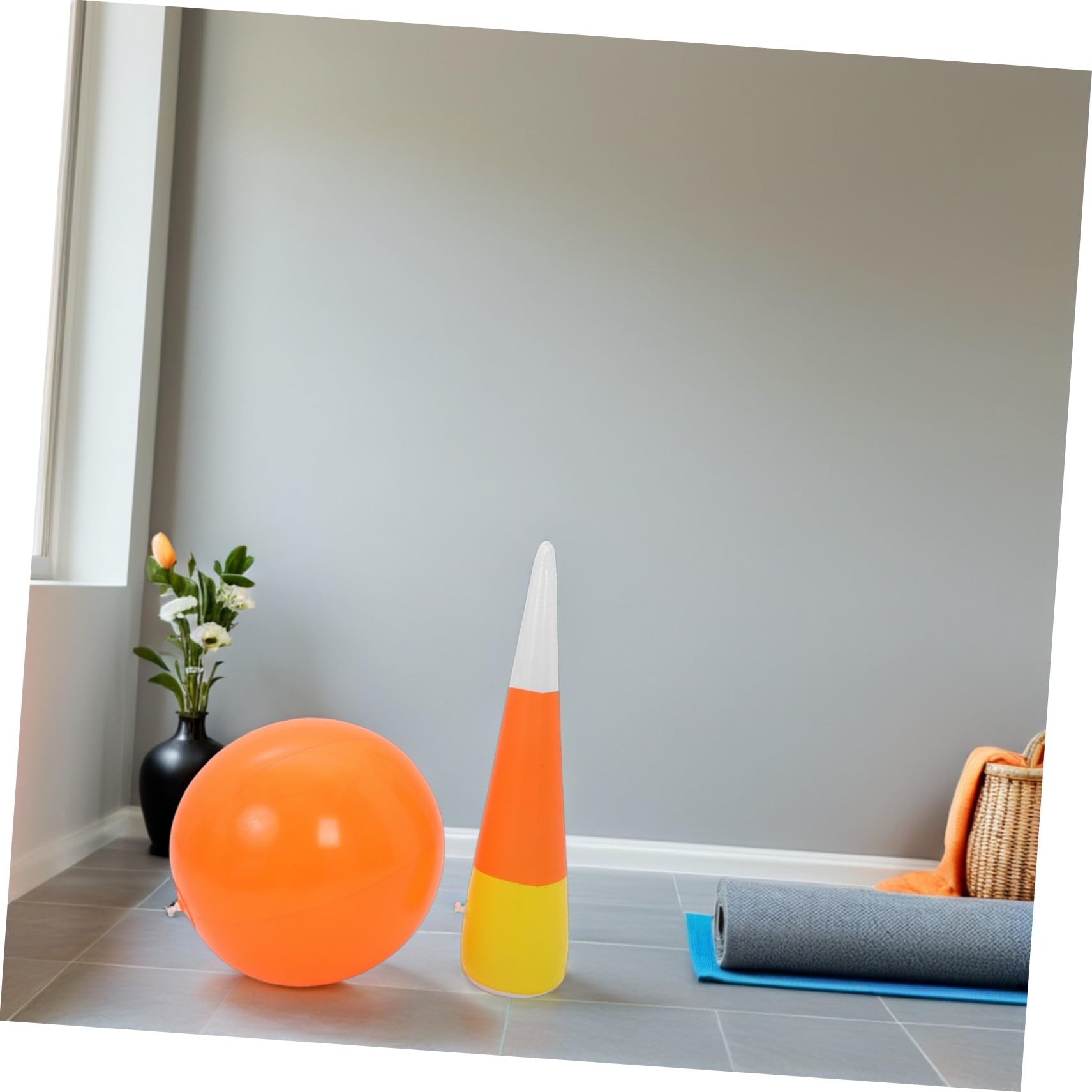 FRCOLOR Bola de Bolos Inflable Juego de Bolos Inflables para Pequeños Juego Deportivo Divertido Patio Juguete Educativo para Interior y Exterior