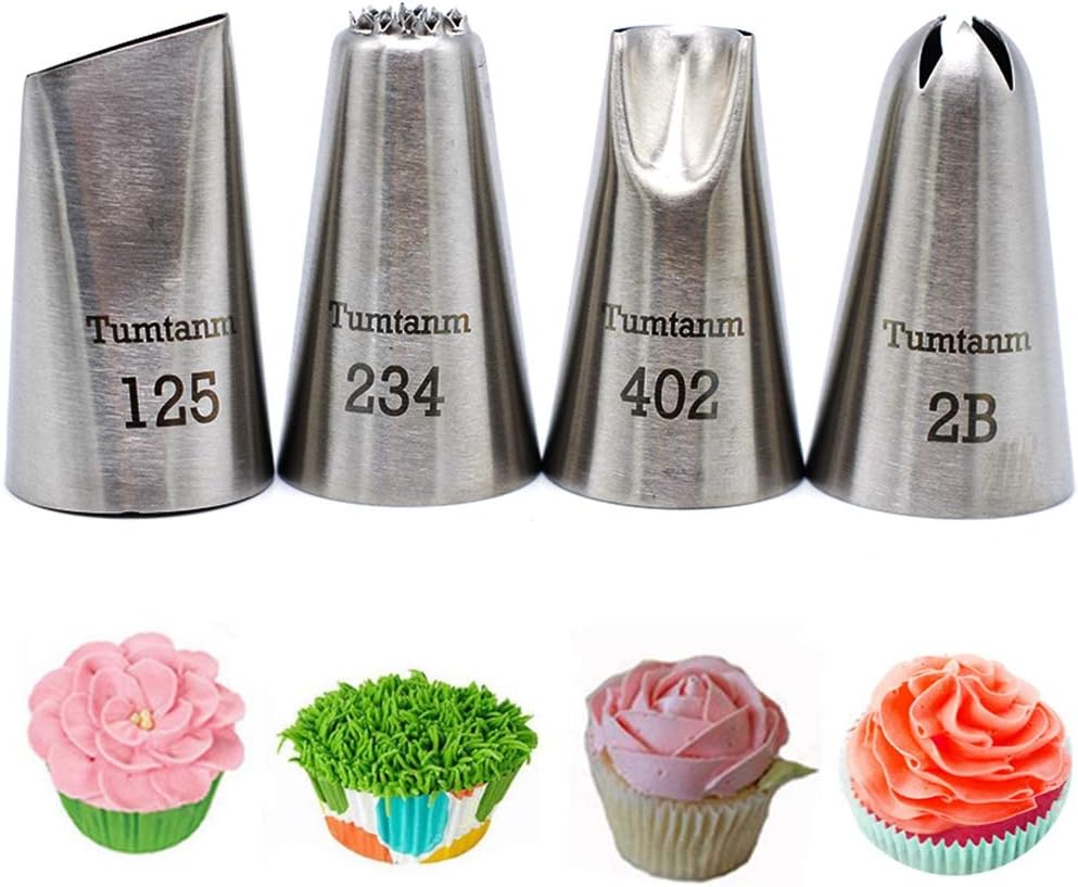 Pommee (1 Jeu de 5 Grand Douilles Pâtisserie en Acier Inoxydable DIY