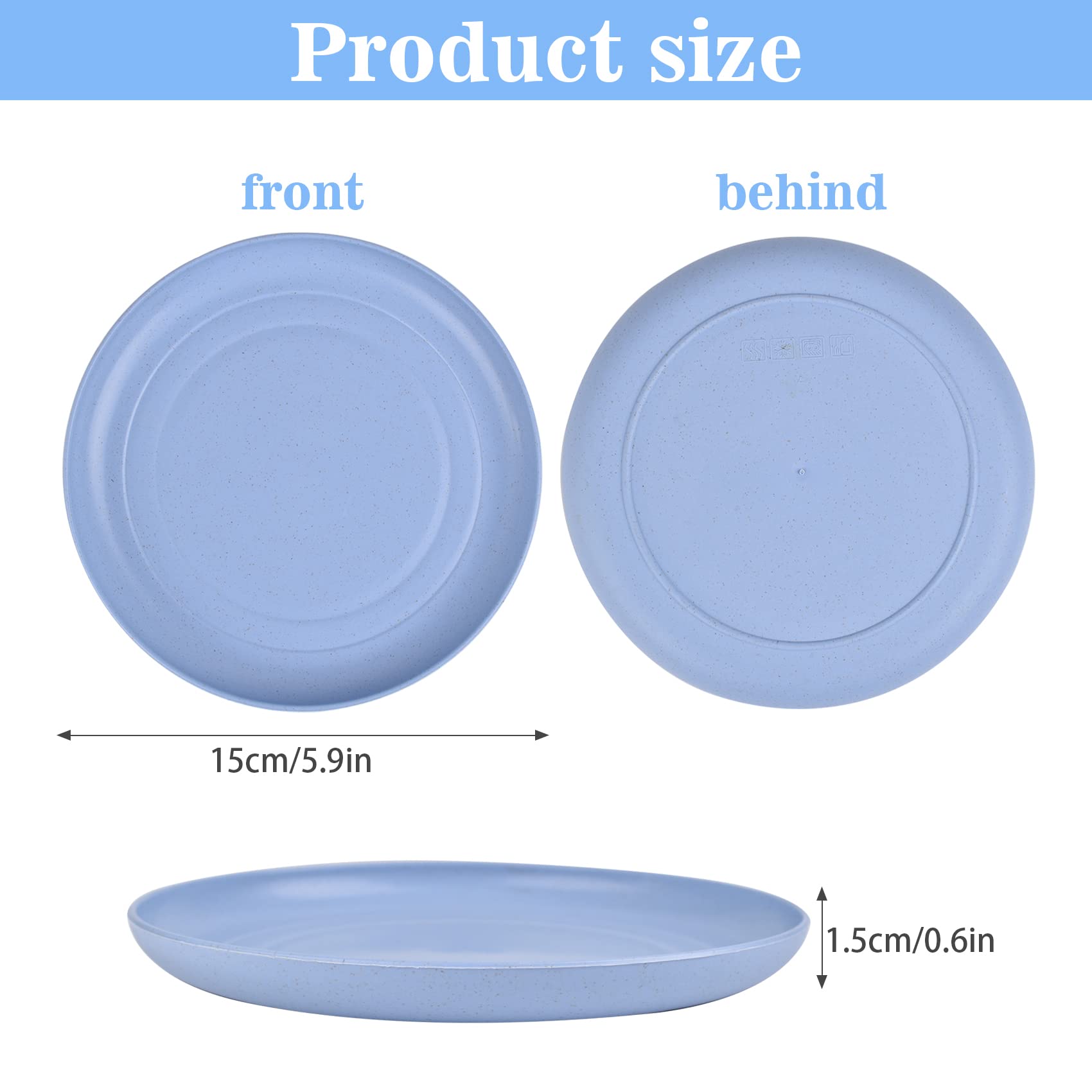 AIYoo Lot De 4 Assiettes à Dîner Réutilisables En Plastique Sans