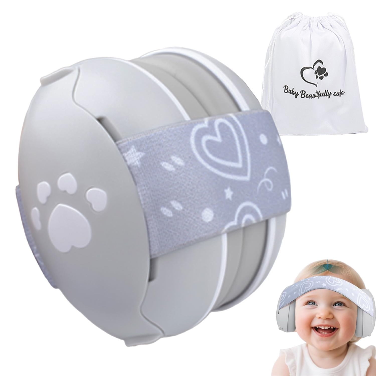 YANKUIRUI Cuffie Antirumore per Bambini con Riduzione del Rumore, Protezione Acustica Professionale per Bambini da 0 a 36 Mesi, Riduce i Danni All'udito e Migliora il Sonno