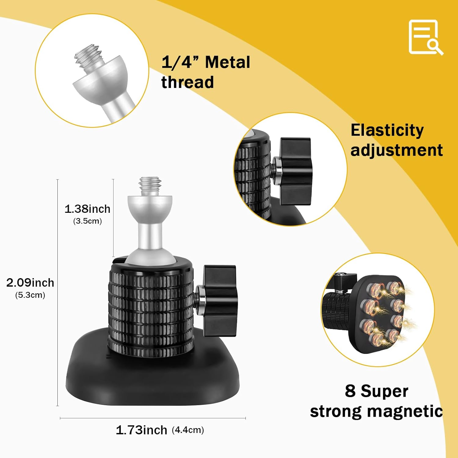 Universal Magnetic Security Camera Mount + Powerful Magnetic Secured Camera Mount with 1/4" Thread