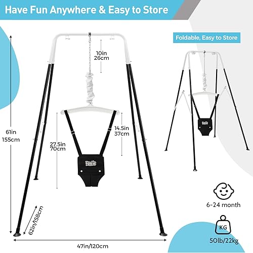 Miniatura 5 de FUNLIO Jersey de bebé con soporte para 6 a 24 meses, para jugar en interiores y exteriores, bebé para niñaniño, con cadena ajustable, fácil de